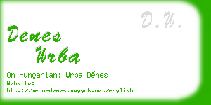 denes wrba business card